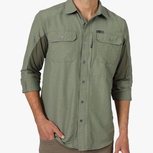 ATG by Wrangler Men's Long Sleeve Mixed Material Shirt